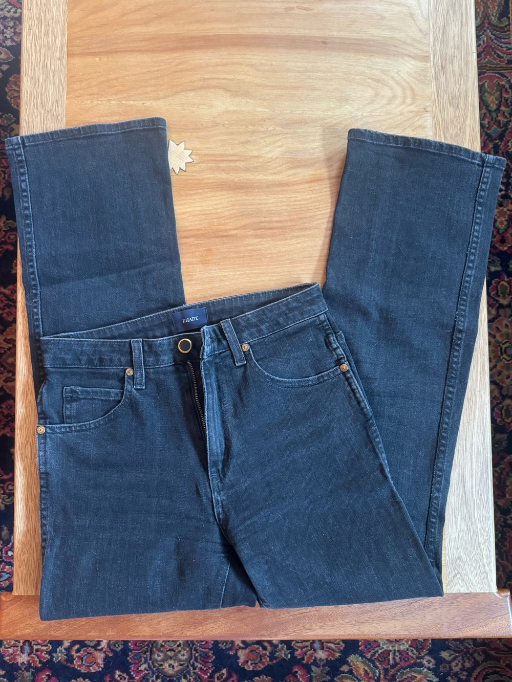 KHAITE Vivian Jeans, Black Faded Wash